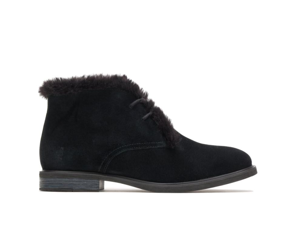 Hush Puppies Bailey Fur Chukka Black Suede | Women Boots