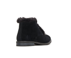 Hush Puppies Bailey Fur Chukka Black Suede | Women Boots