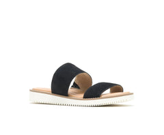 Hush Puppies Briard 2 Band Slide Black Suede | Women Sandals