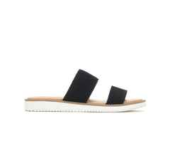 Hush Puppies Briard 2 Band Slide Black Suede | Women Sandals