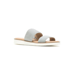 Hush Puppies Briard 2 Band Slide Light Grey Suede | Women Sandals