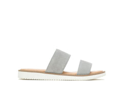 Hush Puppies Briard 2 Band Slide Light Grey Suede | Women Sandals