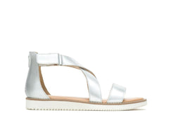 Hush Puppies Briard X Back Zip Silver Metallic Leather | Women Sandals