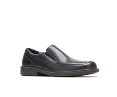 Hush Puppies Leverage Black Leather | Men Slip-Ons
