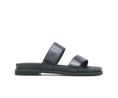 Hush Puppies Lilly 2 Band Slide Black Leather | Women Sandals