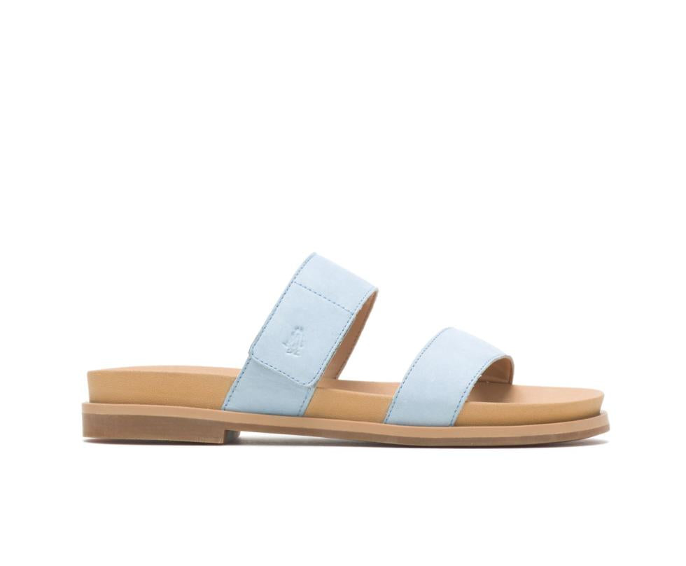 Hush Puppies Lilly 2 Band Slide Blue Dusk Nubuck | Women Sandals