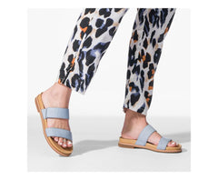 Hush Puppies Lilly 2 Band Slide Blue Dusk Nubuck | Women Sandals