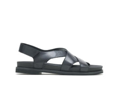 Hush Puppies Lilly Criss Cross Sandal Black Leather | Women Sandals