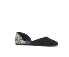 Hush Puppies Sadie D'Orsay Black Suedezebra | Women Flats & Slip-Ons