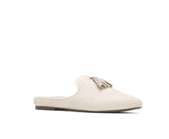 Hush Puppies Sadie Tassel Mule Eggnog Cobra Leather | Women Flats & Slip-Ons