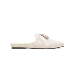 Hush Puppies Sadie Tassel Mule Eggnog Cobra Leather | Women Flats & Slip-Ons