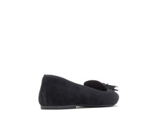 Hush Puppies Sadie Tassel Slip-On Black Suede | Women Flats & Slip-Ons