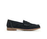 Hush Puppies Wren Loafer Black Suede | Women Flats & Slip-Ons