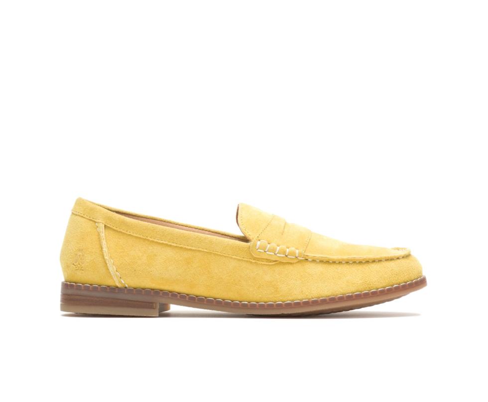 Hush Puppies Wren Loafer Lemon Curry Suede | Women Flats & Slip-Ons