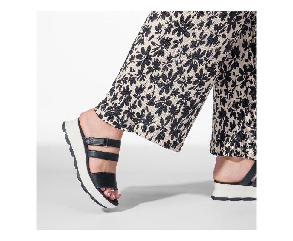 Hush Puppies Andi Slide Snake Leatherblack | Women Sandals