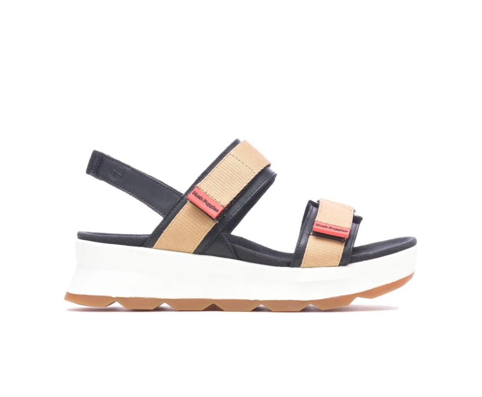 Hush Puppies Andi Slingback Sandal Black Leathertan | Women Sandals