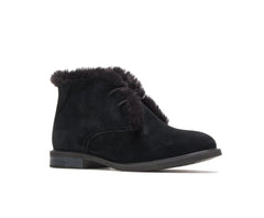 Hush Puppies Bailey Fur Chukka Black Suede | Women Boots