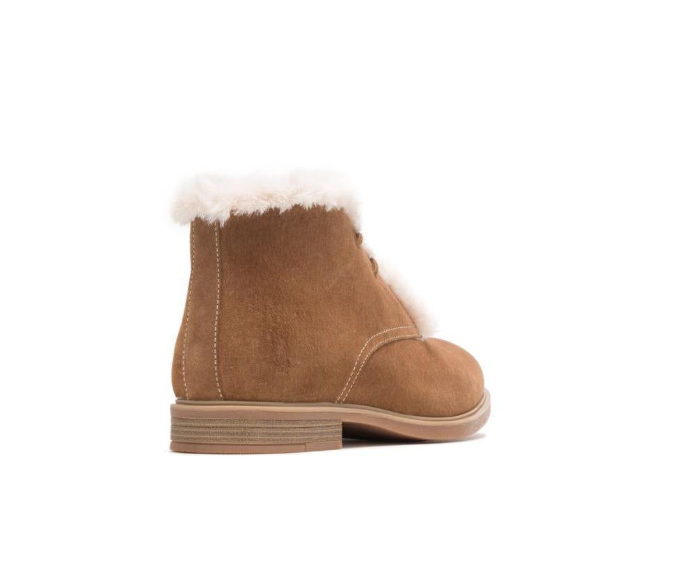 Hush Puppies Bailey Fur Chukka Chestnut Suede | Women Boots