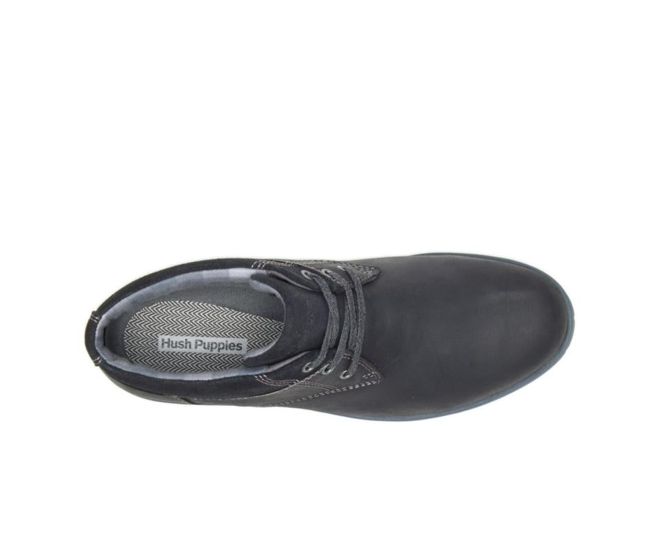 Hush Puppies Beauceron Short Ice+ Black Waterproof Leather | Men Boots