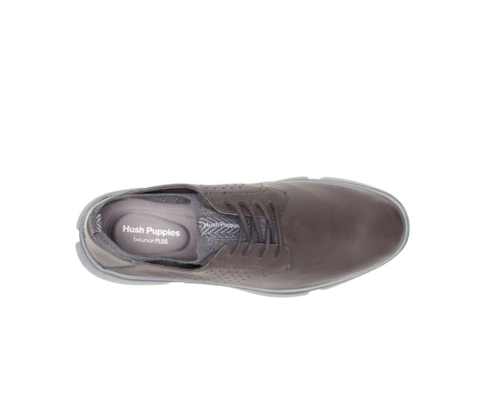 Hush Puppies Bennet Plain Toe Oxford Dark Grey Leather | Men Sneakers