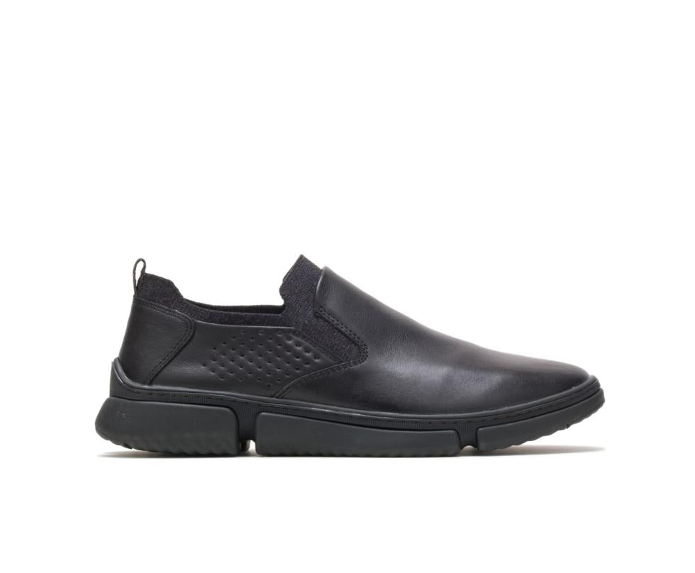 Hush Puppies Bennet Plain Toe Slip-On Black Leather | Men Sneakers