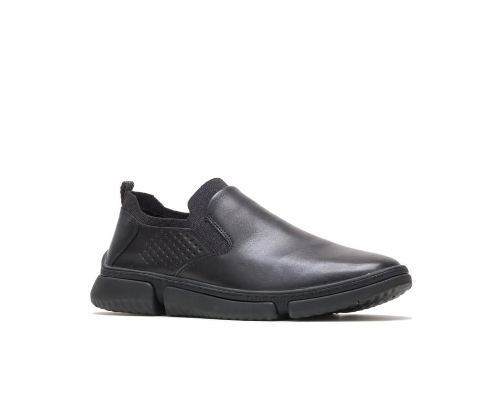 Hush Puppies Bennet Plain Toe Slip-On Black Leather | Men Sneakers