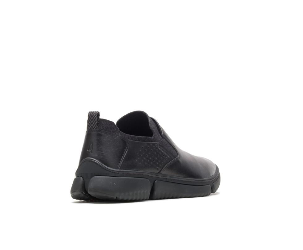 Hush Puppies Bennet Plain Toe Slip-On Black Leather | Men Sneakers