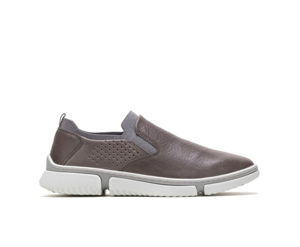 Hush Puppies Bennet Plain Toe Slip-On Dark Grey Leather | Men Sneakers