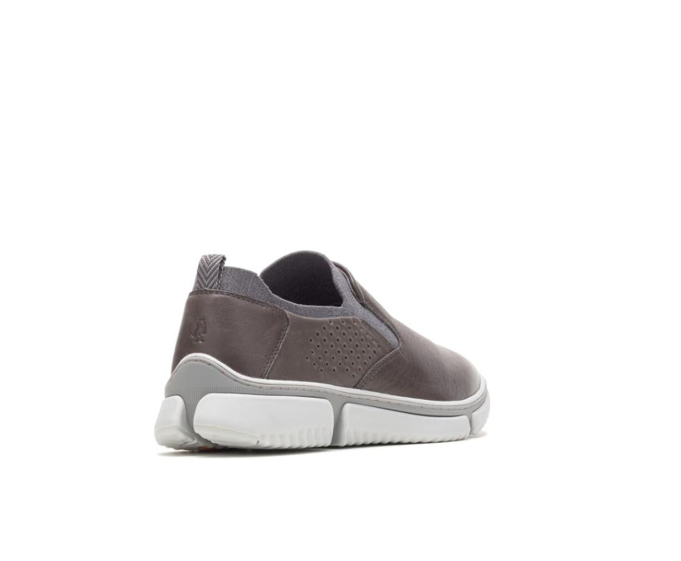 Hush Puppies Bennet Plain Toe Slip-On Dark Grey Leather | Men Sneakers