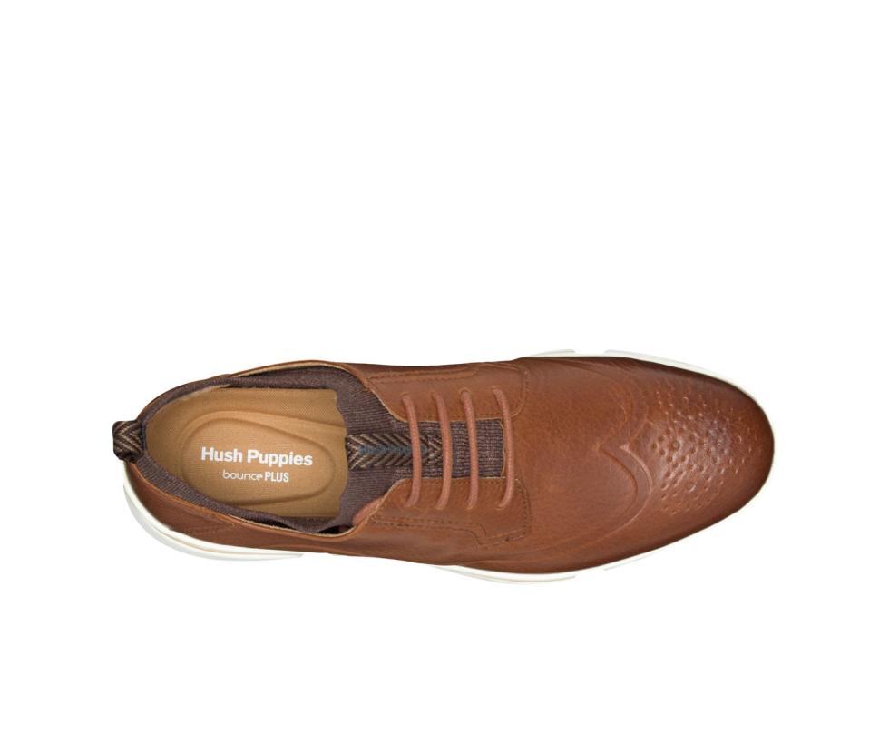 Hush Puppies Bennet Wingtip Oxford Cognac Leather | Men Sneakers
