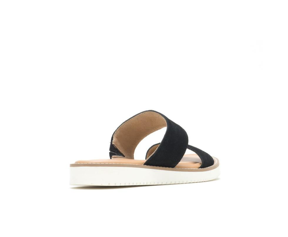 Hush Puppies Briard 2 Band Slide Black Suede | Women Sandals