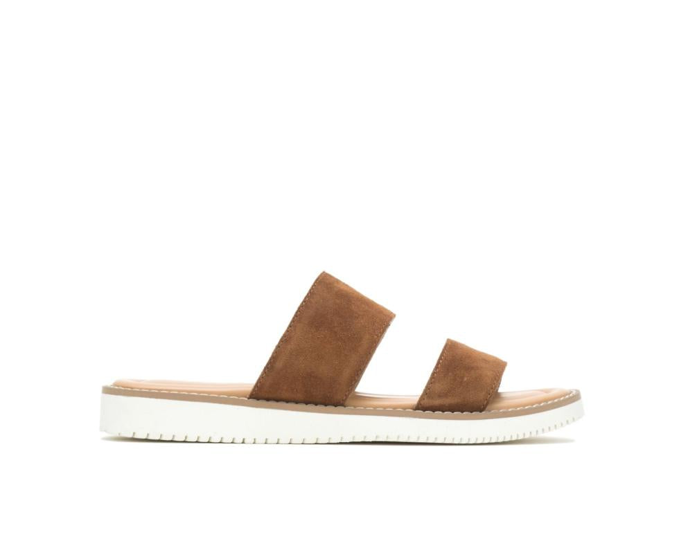 Hush Puppies Briard 2 Band Slide Tan Suede | Women Sandals