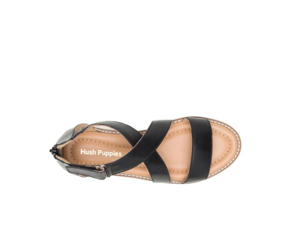 Hush Puppies Briard X Back Zip Black Leather | Women Sandals