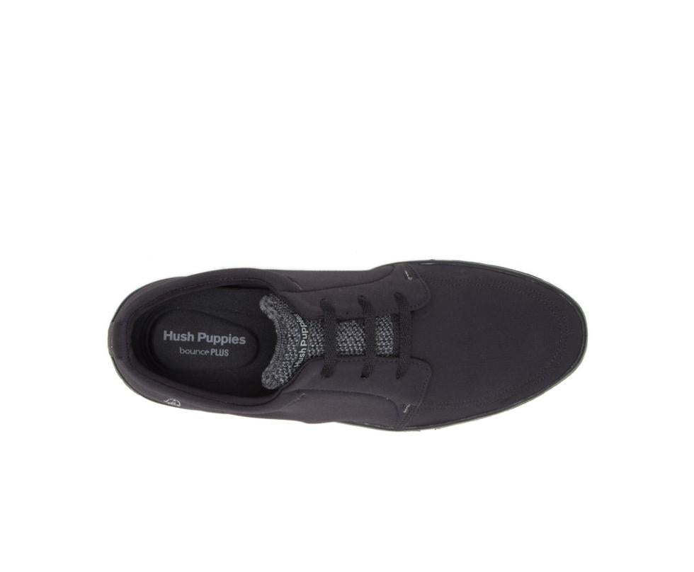 Hush Puppies Briggs Plain Toe Oxford Black Textile | Men Sneakers