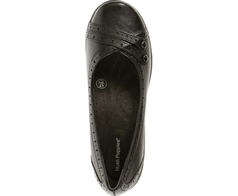 Hush Puppies Burlesque Black Leather | Women Walking Shoes
