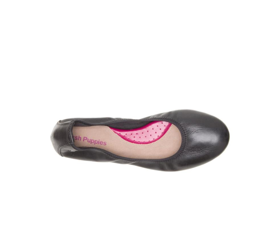 Hush Puppies Chaste Ballet Black Leather | Women Flats &amp; Slip-Ons