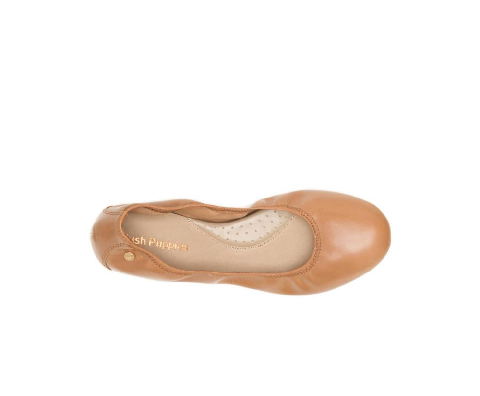 Hush Puppies Chaste Ballet Cognac Leather | Women Flats &amp; Slip-Ons