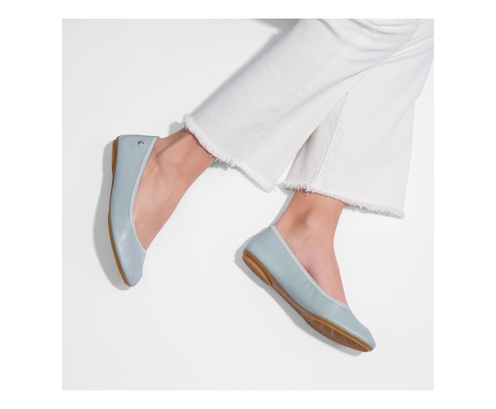 Hush Puppies Chaste Ballet Seafoam Leather | Women Flats &amp; Slip-Ons
