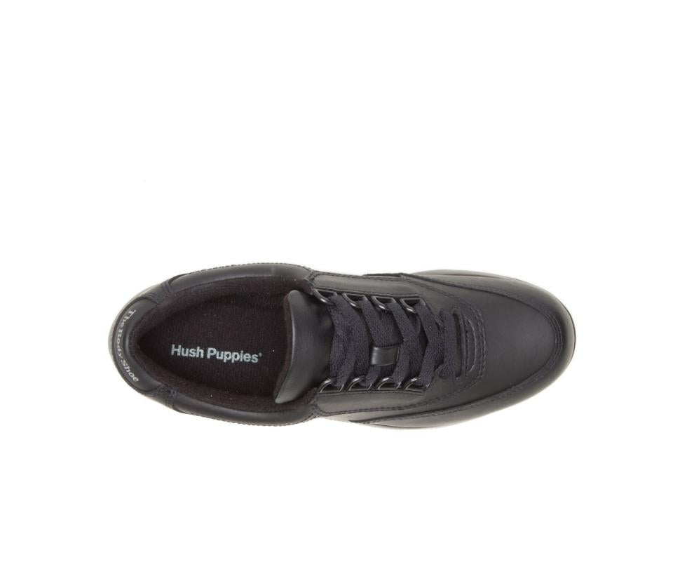 Hush Puppies Classic Walker Black Leather | Women Walking Shoes