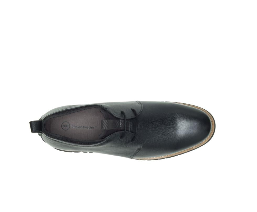 Hush Puppies Colby Oxford Black Leather | Men Sneakers