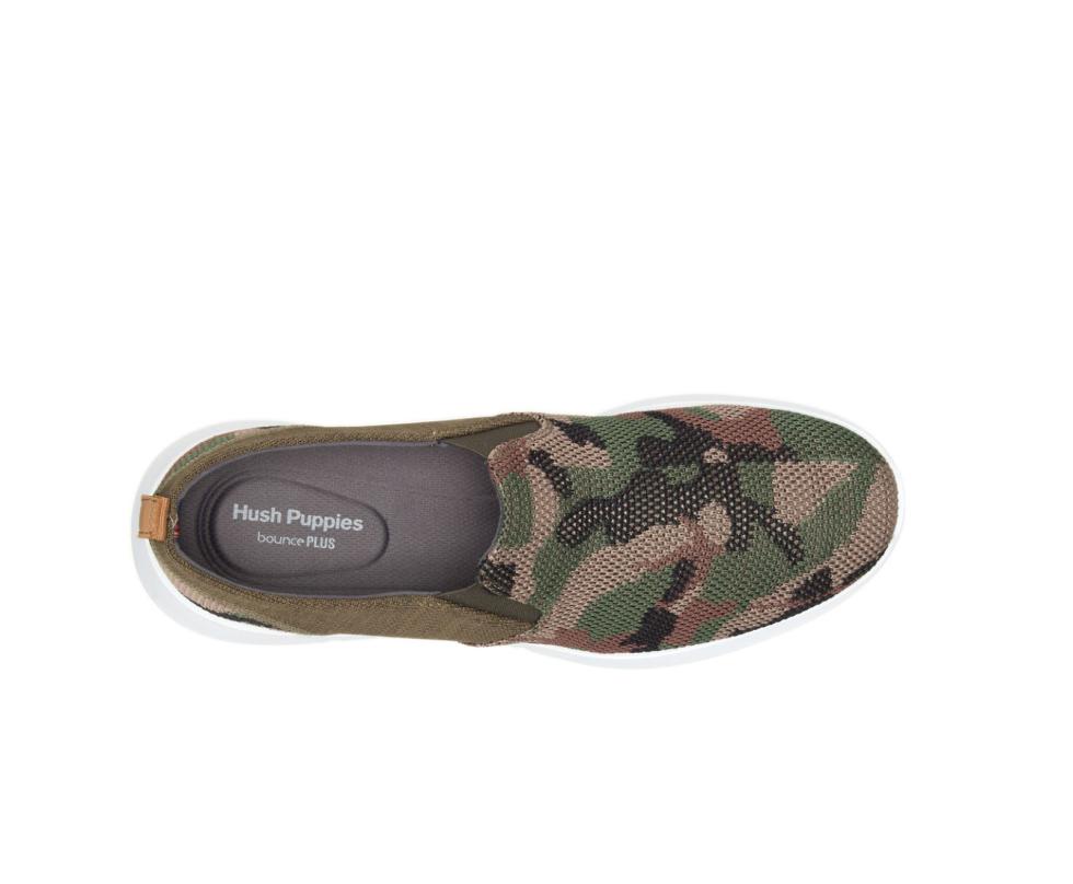 Hush Puppies Cooper Slip-On Olive Camo Knit | Men Sneakers