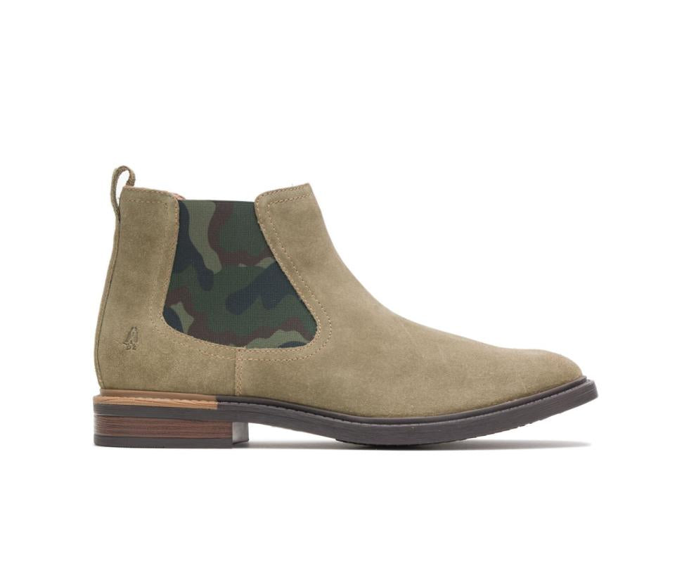 Hush Puppies Davis Chelsea Boot Olive Suede | Men Boots
