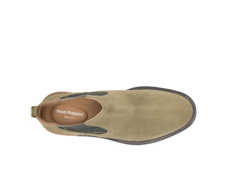 Hush Puppies Davis Chelsea Boot Olive Suede | Men Boots