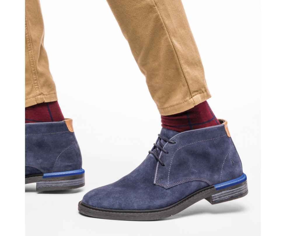Hush Puppies Davis Chukka Boot Navy Suede | Men Boots