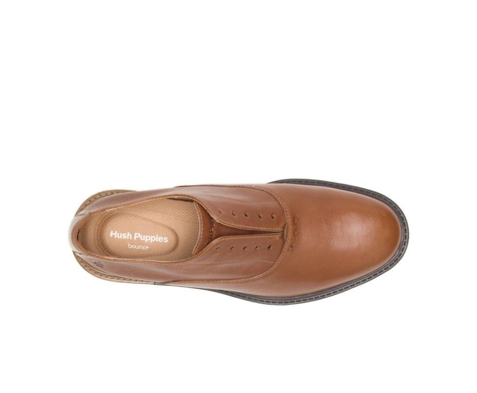 Hush Puppies Davis Slip-On Oxford British Tan Leather | Men Oxfords