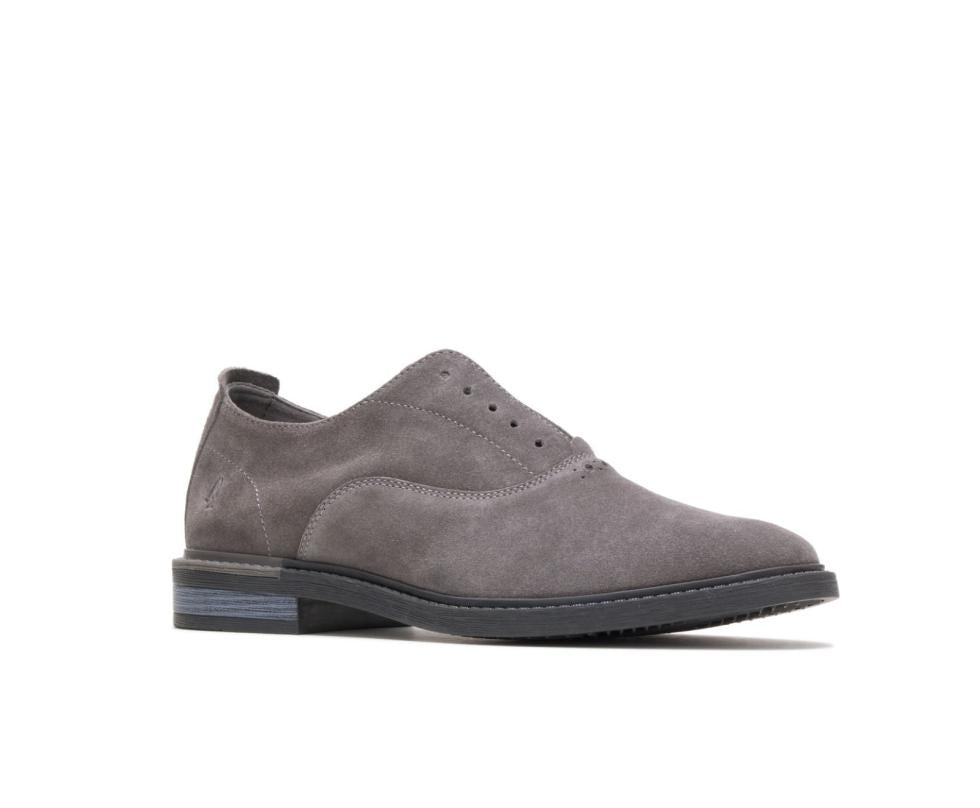 Hush Puppies Davis Slip-On Oxford Dark Grey Suede | Men Oxfords