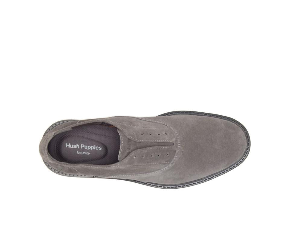 Hush Puppies Davis Slip-On Oxford Dark Grey Suede | Men Oxfords