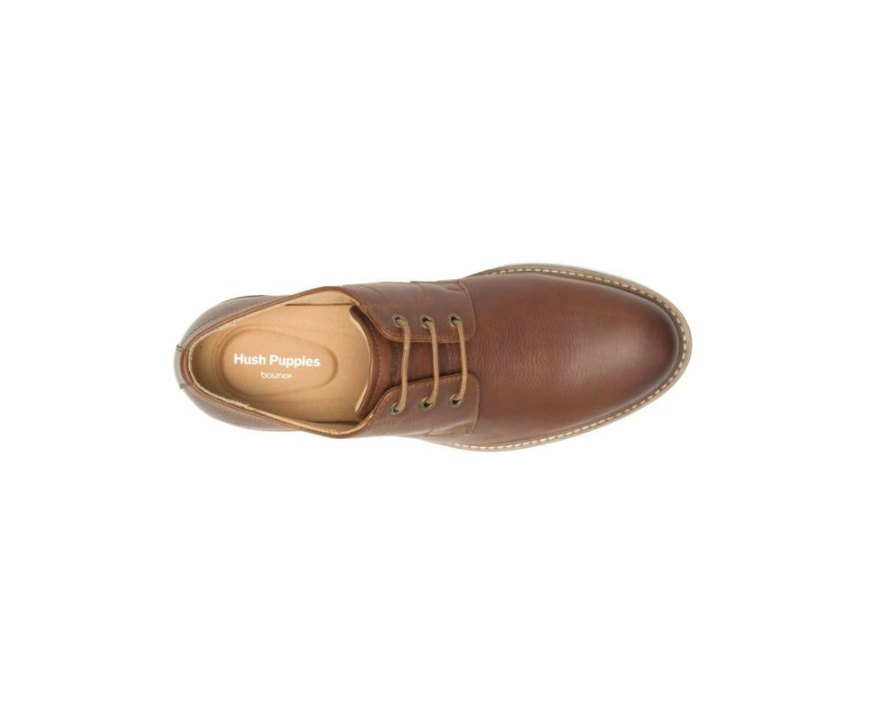 Hush Puppies Detroit Plain Toe Oxford Cognac Leather | Men Oxfords