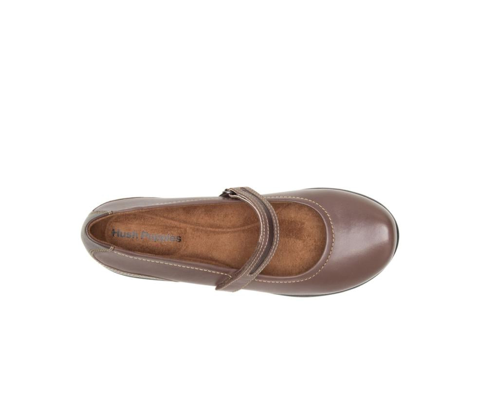 Hush Puppies Epic Mary Jane Dark Brown Leather | Women Walking Shoes