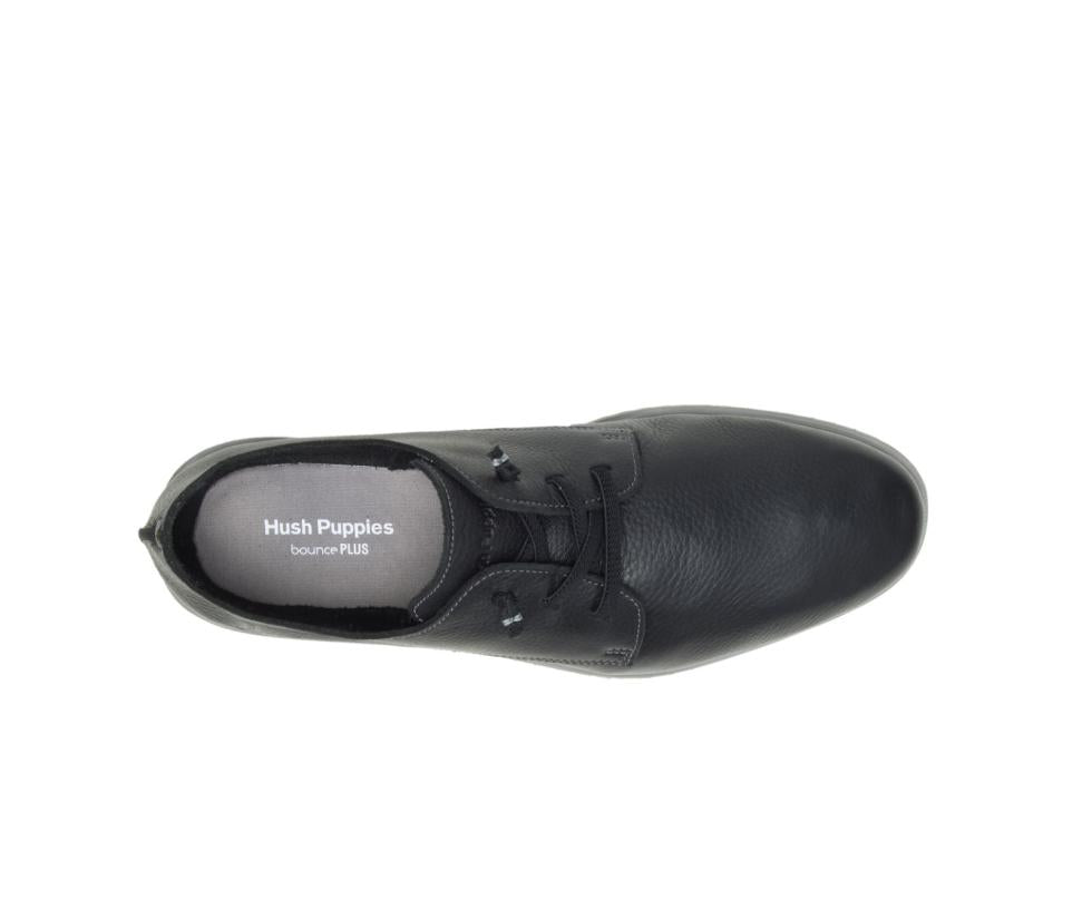 Hush Puppies Everyday Lace Up Black Leather | Men Sneakers